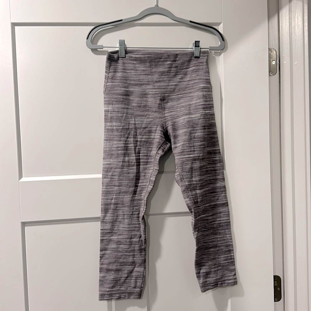 Lululemon Align High Rise Crop 21” in Mini Space Dye Purple Herringbone